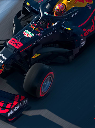Alex Albon of Aston Martin Red Bull Racing pictured during the virtual F1 Grand Prix of Azerbaijan on June 7, 2020.
