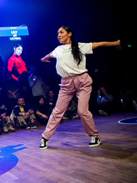 Lily performs at the Red Bull Dance Your Style Pre-World Final in Bataclan, Paris, France on October 10, 2019