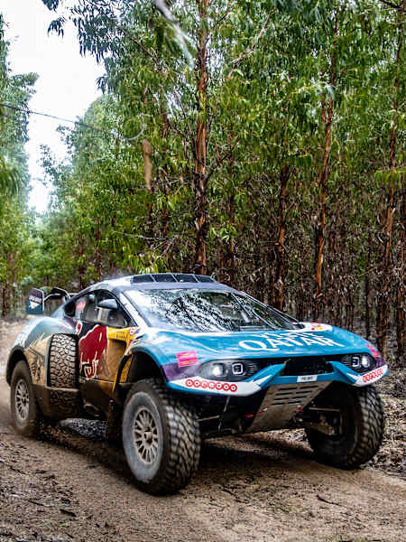 Nasser Al-Attiyah and Mathieu Baumel test the Hunter Prodrive in Portugal ahead of the 2024 Dakar Rally.