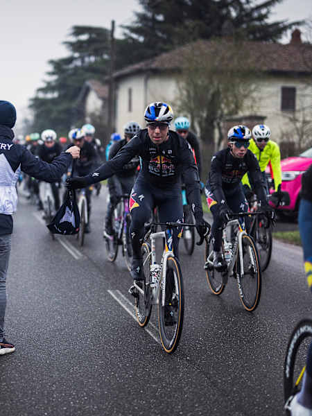 Filip Maciejuk from Red Bull BORA-hansgrohe Road Cycling Team rides during Milano-Sanremo 2025 near Milan, Italy.