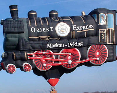 A hot air balloon of the Orient Express Train in Bristol, UK