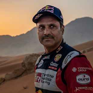 Nasser Al-Attyiah poses for portrait in Dubai, UAE on November 4, 2021.