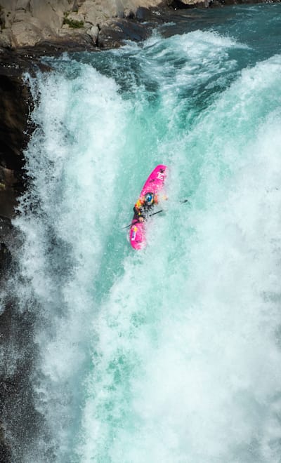 Dane Jackson drops the Salto Del Maule 134-foot waterfall
