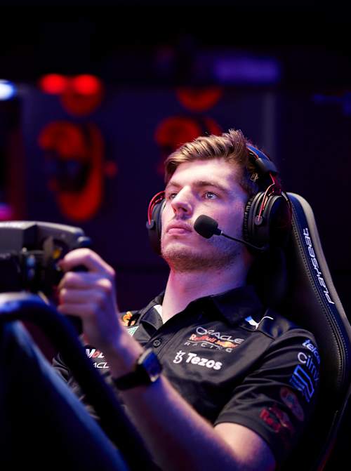 Max Verstappen on the racing simulator for the film 'From Sim To Reality'