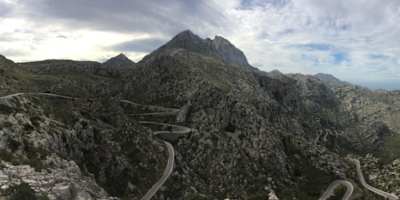 Image of the Puig mountain road in Mallorca, Spain.
