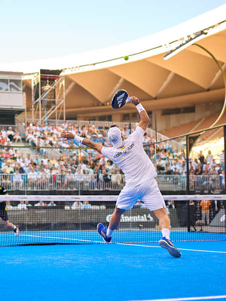 Ale Galán competes at the Sevilla Premier Padel P2 final in Sevilla, Spain on May 5, 2024. 
