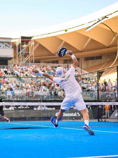Ale Galán competes at the Sevilla Premier Padel P2 final in Sevilla, Spain on May 5, 2024. 