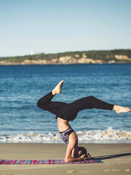 Yoga on Carlyon Bay Cornwall