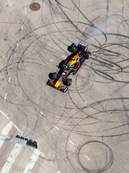 Sergio “Checo” Perez drives the RB7 car at Red Bull Show Run in Dallas