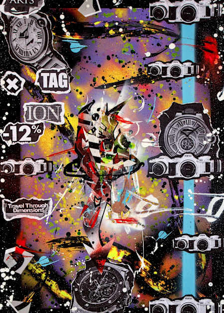 A fine art piece completed by Rammellzee in 2008.