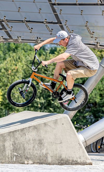 Bruno Hoffmann performing at the Koni Zamboni Shoot at the Olympic Park in Munich, Germany on July 21, 2021.