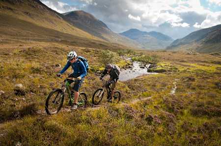 Solitary singletrack between the mountains