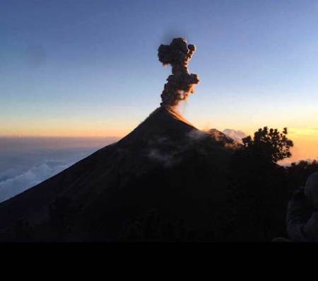 Acatenago Volcano billows smoke in Guatemala