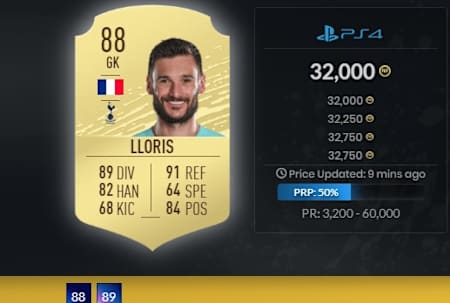 Hugo Lloris dans FUT 20