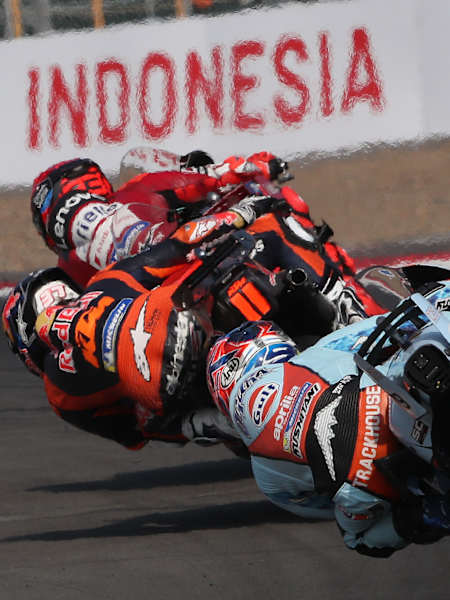 Pedro Acosta compite en la 17.ª prueba del Campeonato del Mundo de MotoGP, el Gran Premio de Indonesia, en Mandalika, Indonesia, el 11 de octubre de 2026.