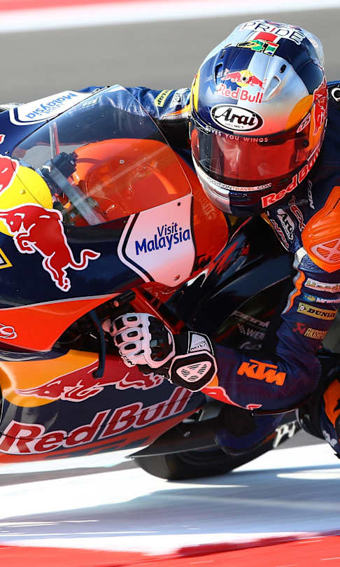 Il piota sudafricano Brad Binder corre per il team Red Bull KTM Ajo Motorsports in Moto3 in 2016.