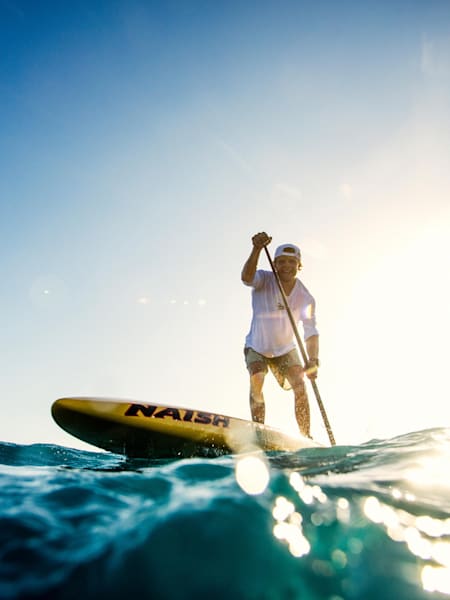 Casper Steinfath sur son SUP.