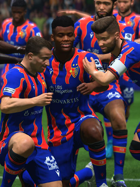 FC Basel players celebrate a goal in FC 25.