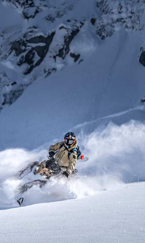 Logan Pehota performs in the backcountry near his home in Pemberton, British Columbia. 
