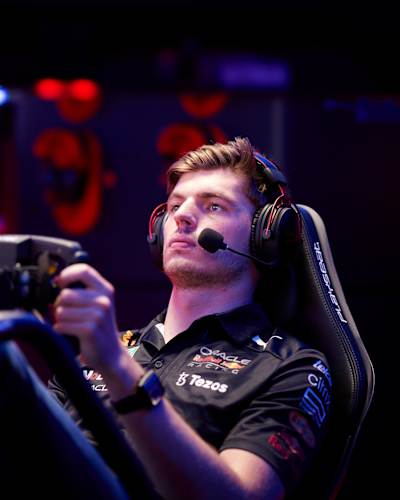 Max Verstappen on the racing simulator for the film 'From Sim To Reality'
