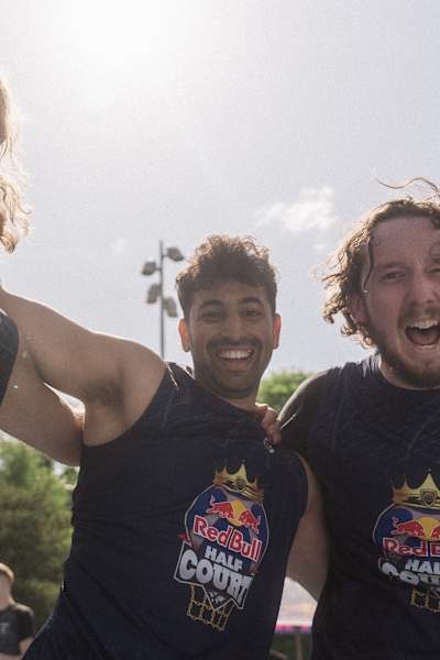 Oliver Malo, Sife Cherkaoui and Niklas Krantzy after winning Red Bull Half Court Qualifier with Apelsinerna in Sweden.