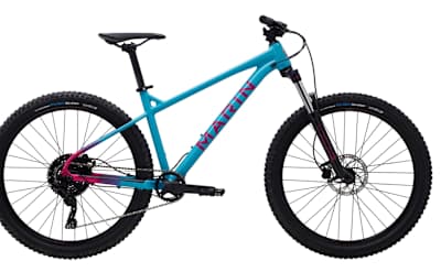De Marin San Quentin 1 mountainbike in blauw en roze.