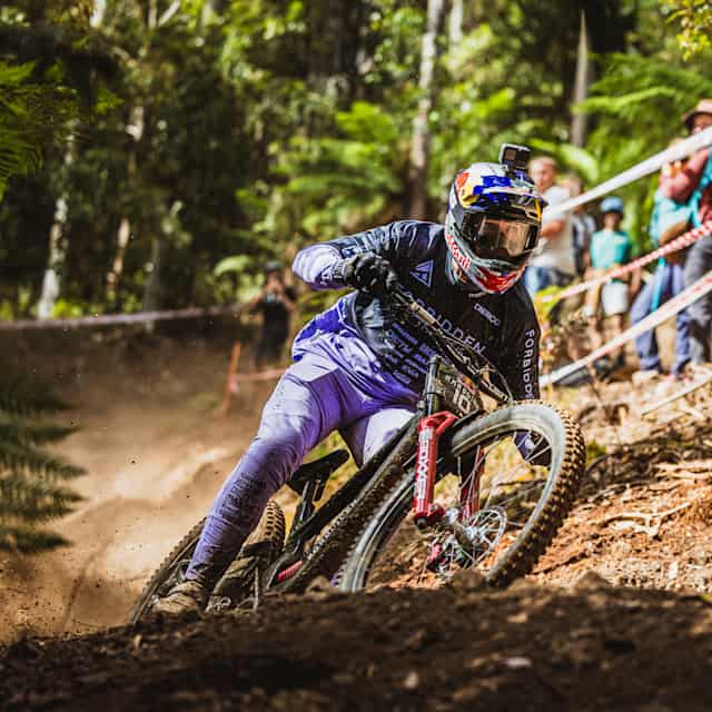 Brook Macdonald participates at Red Bull Hardline in Maydena Bike Park, Australia on February 24th, 2024.