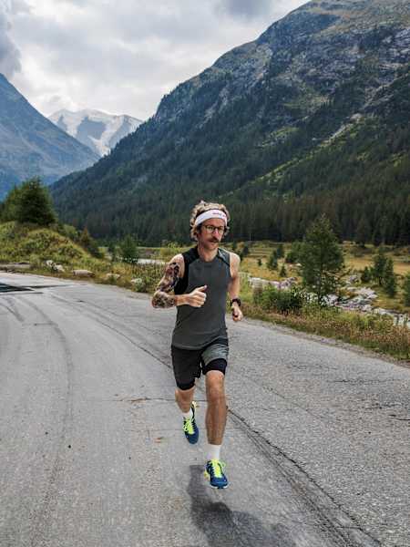 Ultrarunner Florian Neuschwander during running training.
