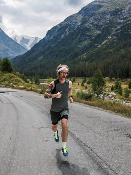 Ultrarunner Florian Neuschwander during running training.