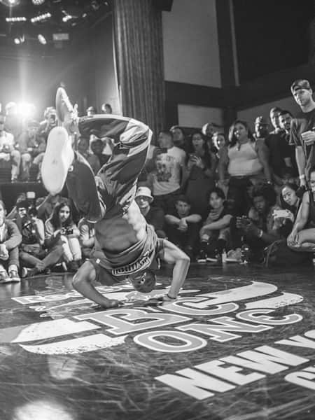Participants compete at The Red Bull BC One New York Cypher at the Rock Steady Crew 40th Anniversary in New York, USA on 29 July, 2017.