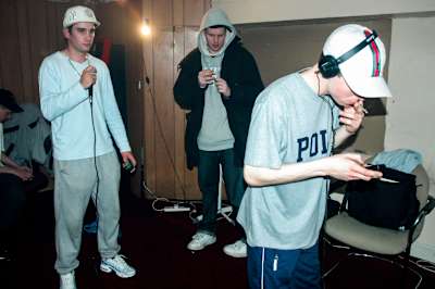 Rinse FM with l-r: MC Task, Loefah and Youngsta. May, 2005 by Georgina Cook