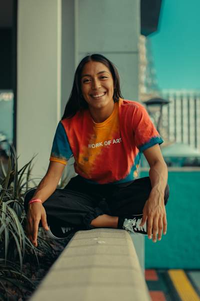 Lily poses for photo at Dance Your Style USA Finals in Las Vegas, Nevada on September 28, 2019