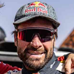 Chaleco Lopez is seen at the finish line of the Rally Du Maroc 2024 in Mengoub, Morocco on October 11, 2024. 