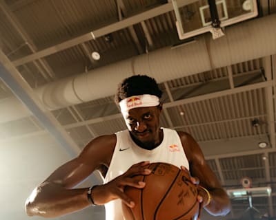 NBA basketball player Pascal Siakam trains in Los Angeles during November of 2020.
