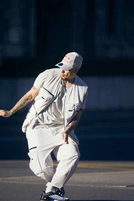 Poppin C dances during a photoshoot in Lausanne, on Februaty 24, 2020