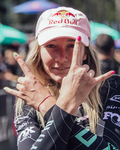 Tahnée Seagrave as seen at the UCI DH World Cup in Lenzerheide, Switzerland on September 4, 2021.