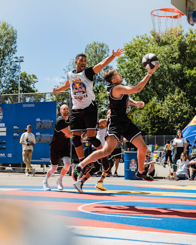 Participants compete at Red Bull Half Court in Lausanne, Switzerland on August 08, 2021.