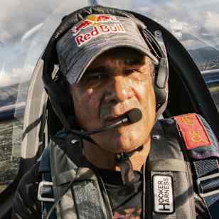 Jorge Malatini performs during the Red Bull Aerial Performance Camp 2022, at Aeroatelier, in La Cumbre, Cordoba, Argentina on January 26, 2022.