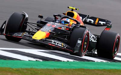 Sergio Pérez von Oracle Red Bull Racing beim britischen Grand Prix, am 3. Juli 2022.