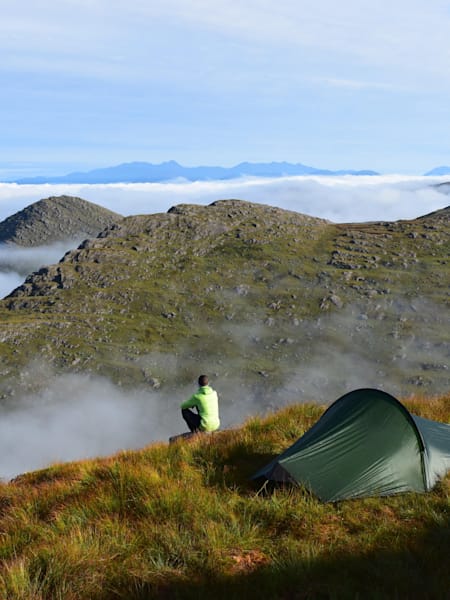 James waking up above the clouds on Knockowen