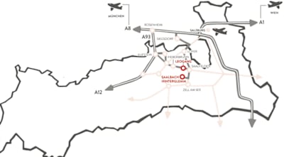 Map of Saalbach, Austria.