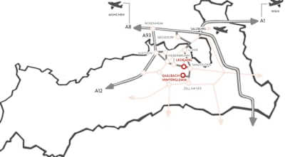 Map of Saalbach, Austria.