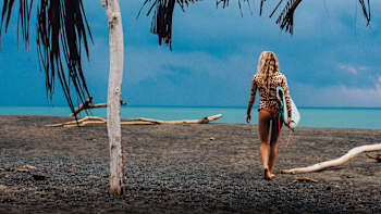 Ivy Miller – surfer, comedian, model and star of Instagram – heads down the beach to do some surfing in Mexico.