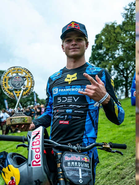 Composite image of Asa Vermette (l) and Jackson Goldstone (r) ahead of Red Bull Hardline Tasmania 2026.