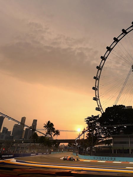Ricciardo of Australia driving the Aston Martin Red Bull Racing RB14 TAG Heuer on track during final practice for the F1 Grand Prix of Singapore at Marina Bay Street Circuit on September 15, 2018.