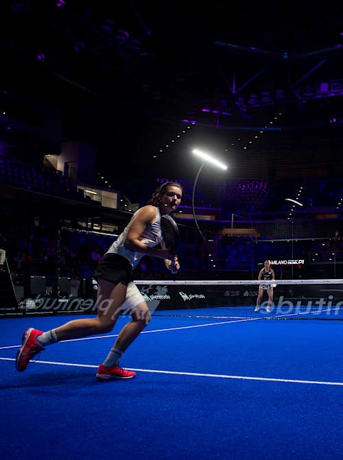 Premier Padel players competing on court