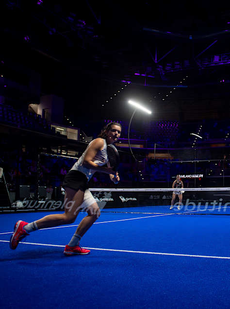Premier Padel players competing on court