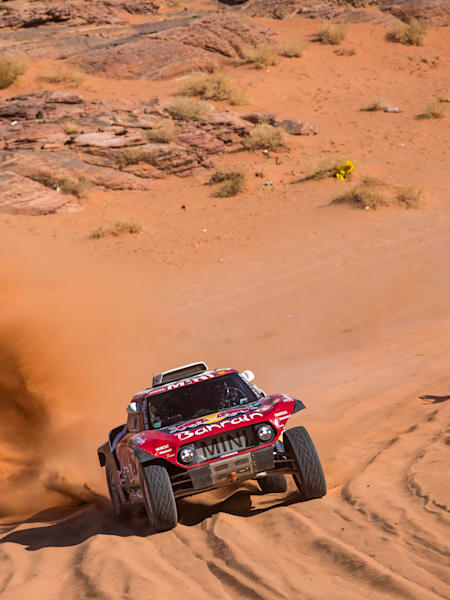 Carlos Sainz (ESP) of Bahrain JCW Team races during stage 3 of Rally Dakar 2020 at Neom, Saudi Arabia on January 7, 2020