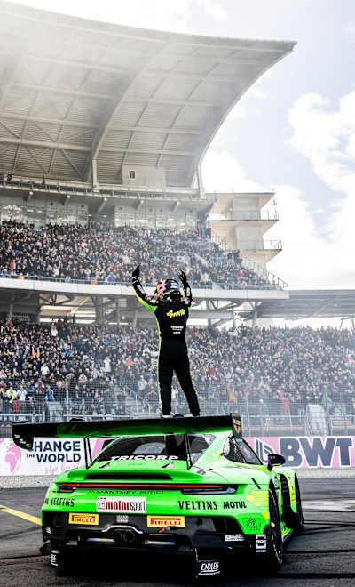 DTM Champion 2025: Ayhancan Güven seen during the DTM 2025 Stop 8 in Hockenheimring, Germany on October 5, 2025. 
