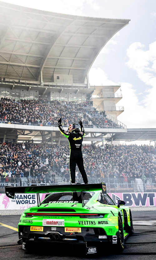 DTM Champion 2025: Ayhancan Güven seen during the DTM 2025 Stop 8 in Hockenheimring, Germany on October 5, 2025. 